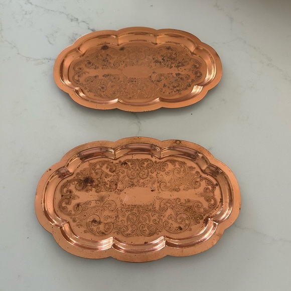 Vintage copper trinket trays - Picture 4 of 5